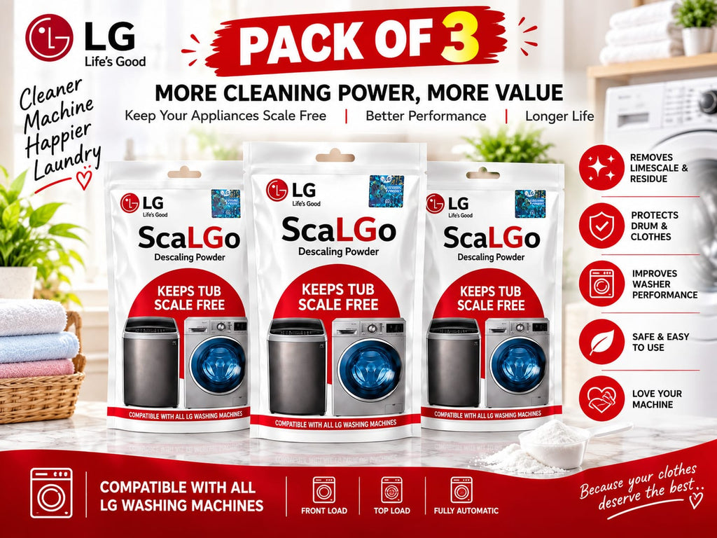 LG ScaLGo Descaling Powder for Washing Machine | Limescale & Residue Remover pack of 3