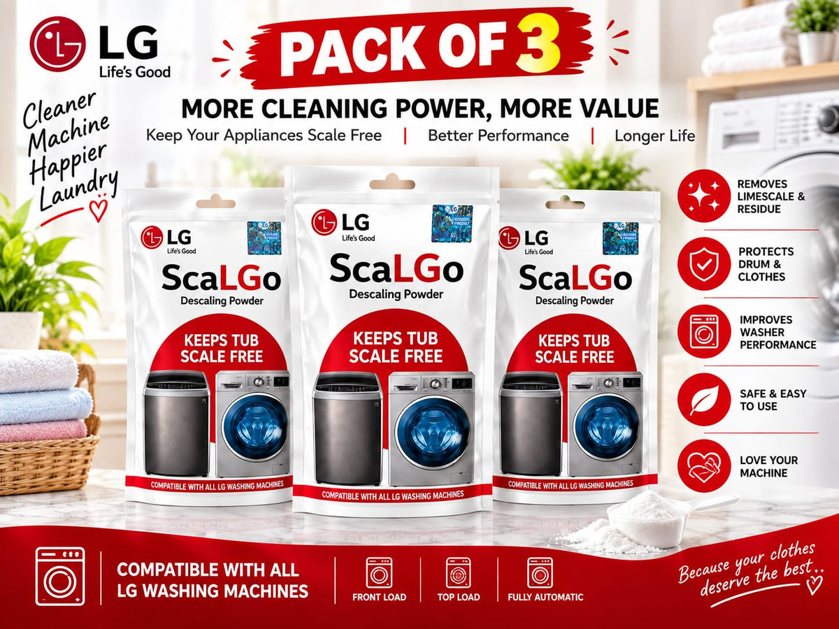 LG ScaLGo Descaling Powder for Washing Machine | Limescale & Residue Remover pack of 3